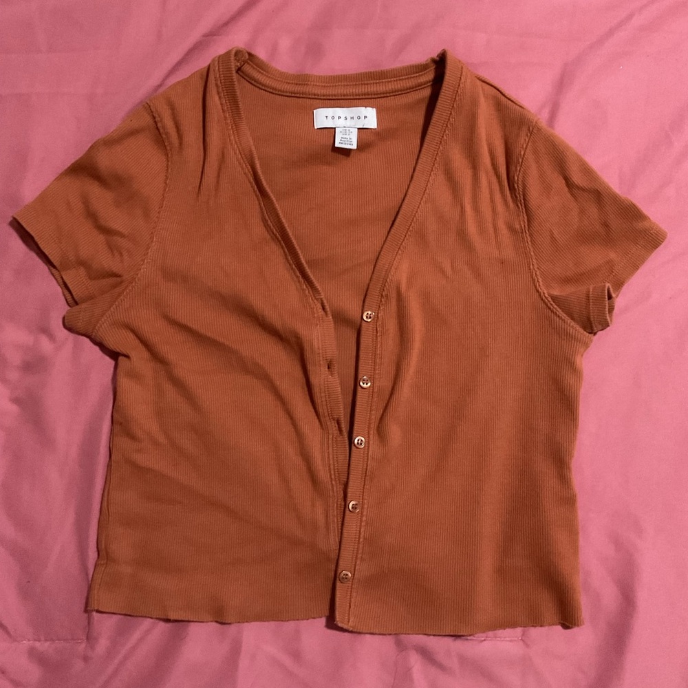 Topshop Rust Button-Down Shirt